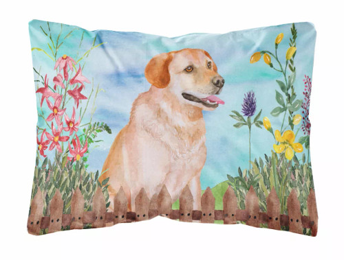 Spring Dog Art Canvas Fabric Decorative Pillow - S000213B001695P111637V000