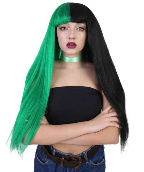 Two Tone Green Wig Two Tone Green Wig