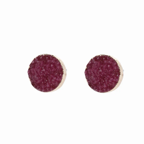 Round Druzy Stud Earrings By DOBBI - S001260B001845P000532V005
