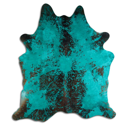 ACID WASHED HAIR ON COWHIDE DISTRESSED EMERALD GREEN - CPDDIEMG3A-00130507