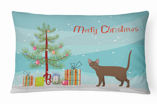 Cat Art/Merry Christmas Canvas Fabric Decorative Pillow - CK4629PW1216