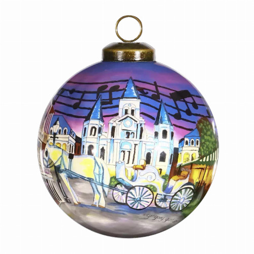 New Orleans Hand Painted Glass Ornament