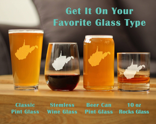 West Virginia Pint Glass for Beer - West Virginians Gifts