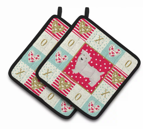 Dog XOXO Pair of Pot Holders - S000213B001695P010338V018