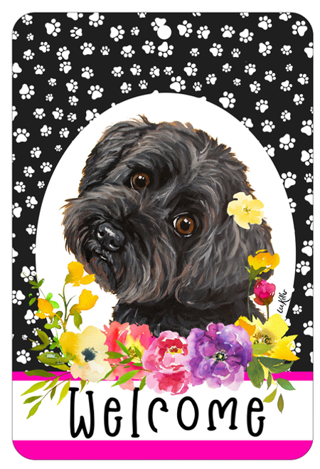 Yorkiepoo - HHS Paw Prints Welcome Indoor/Outdoor Aluminum Sign Yorkiepoo - HHS Paw Prints Welcome Indoor/Outdoor Aluminum Sign