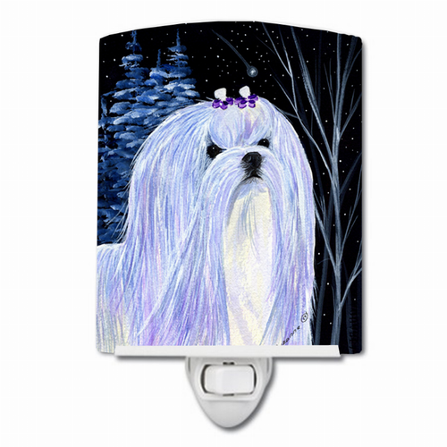 Starry Night Dog Art Ceramic Night Light - S000213B001695P103739V000