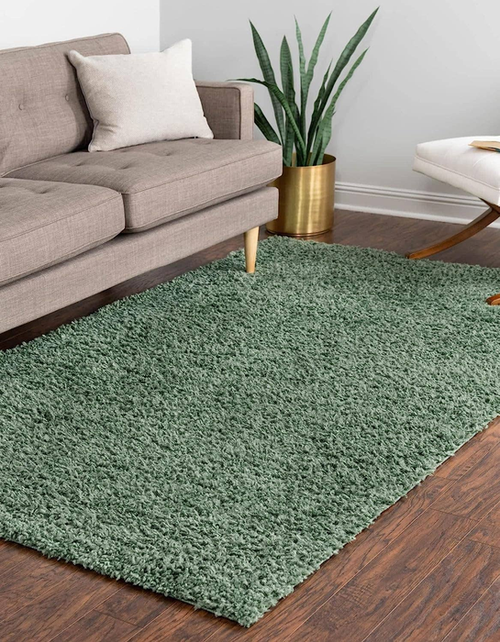 5x8 Feet Sage Green Shag Soft Plush Thick Shaggy Modern Rug