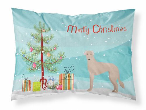 Tan Longdog Christmas Tree Fabric Standard Pillowcase