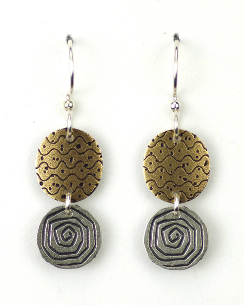 Gold Patterned Circle with Silver Swirl