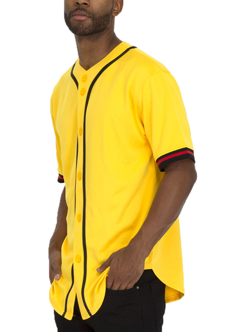 No Hitter Baseball Jersey - BJS0196-YELLOW-M No Hitter Baseball Jersey - BJS0196-YELLOW-M
