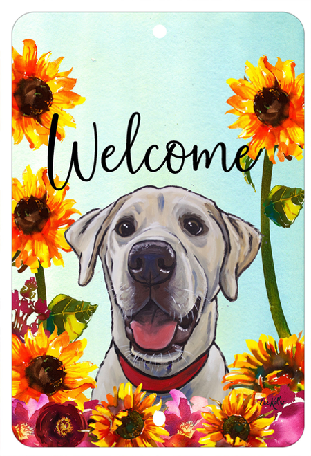 Labrador Yellow/White - HHS Welcome Indoor/Outdoor Aluminum Sign