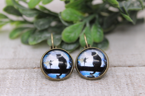 Cat & Fairy || French Lever Earrings - hb1209