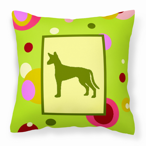 Green Fabric Decorative Pillow with Dog Silhouette