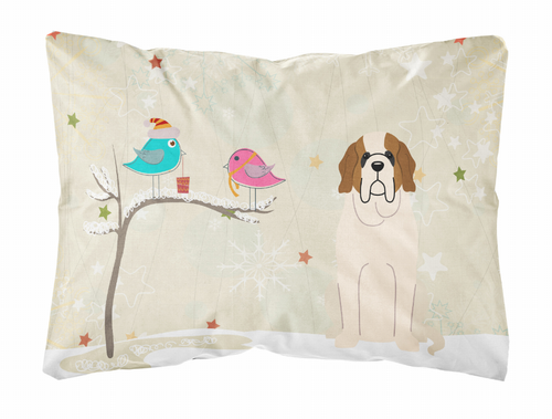 Christmas Presents between Friends Dog Art Canvas Fabric Decorative Pillow - S000213B001695P071546V000