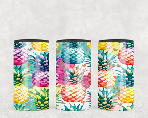 Rainbow Pineapples  Steel can hugger - optional speaker