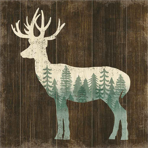 Simple Living Deer Silhouette by Michael Mullan, Canvas Art - C1067434-0240000-ACDAAMA
