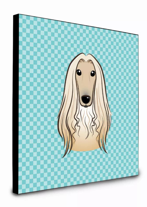 Checkerboard Design with Dog Wall or Door Hanging Prints - S000213B001695P014266V000