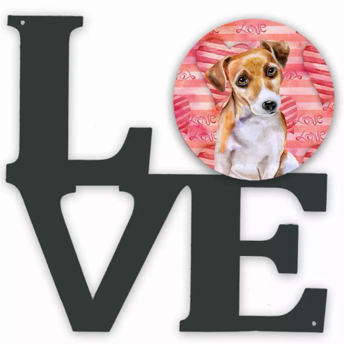 Dog Love & Hearts Metal Wall Artwork - S000213B001695P012537V000