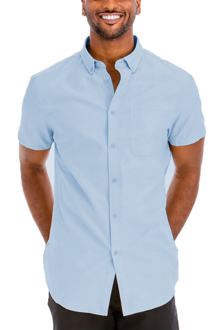 Signature Classic Single Pocket Button Down - M3514-SKY-L