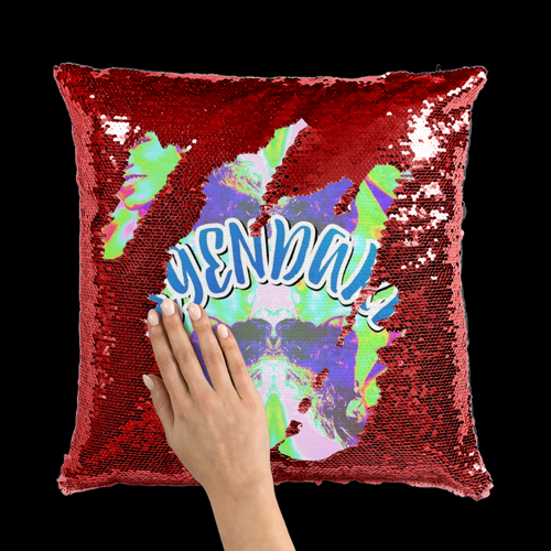 Christina Jenkins Sequin Cushion Cover - SUB-CUSHS-RED-16S-INS-3