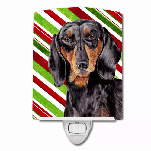 Candy Cane Holiday Christmas Dog Art Ceramic Night Light - S000213B001695P103016V000
