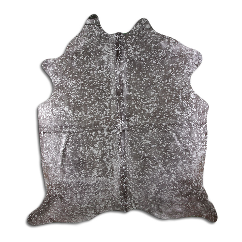 ACID WASHED HAIR ON COWHIDE SILVER METALLIC ON BLACK - CPDSDBLA2A-00099606