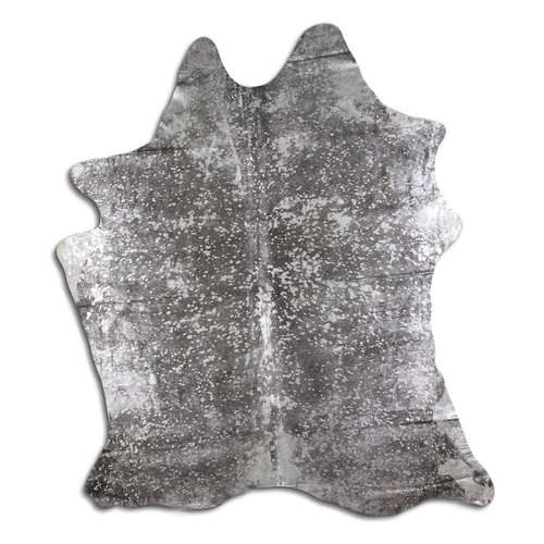 ACID WASHED HAIR ON COWHIDE SILVER METALLIC ON BLACK - S002488B002710P000054V009