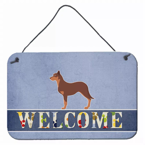 Welcome Sign with Dog Wall or Door Hanging Prints - S000213B001695P079452V000