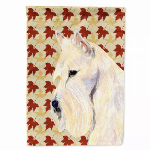 Fall Leaves with Dog Portrait Flag Garden Size - S000213B001695P120250V000