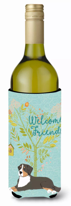 Welcome Friends with Dog Wine Bottle Hugger - BB7579LITERK