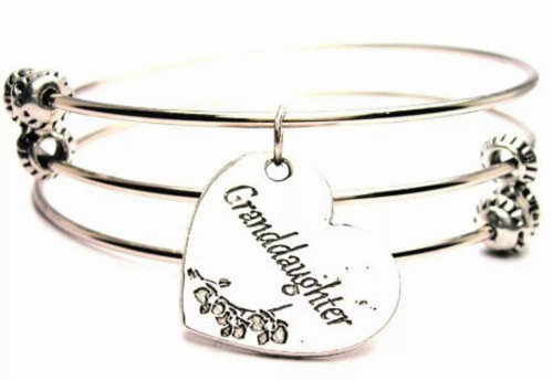 Granddaughter Triple Style Bangle Bracelet