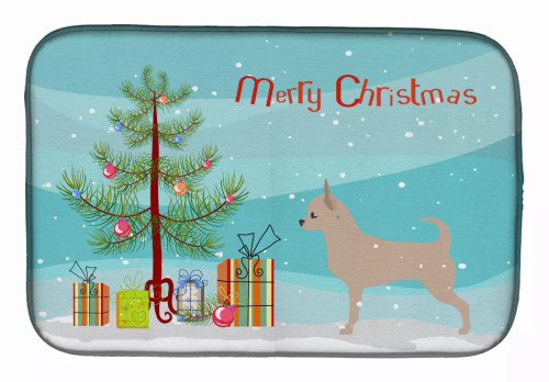 Christmas Tree and Dog on Dish Drying Mat - S000213B001695P115594V015