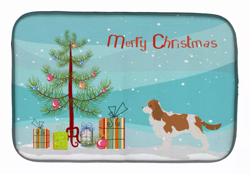 Christmas Tree and Dog on Dish Drying Mat - S000213B001695P115594V014