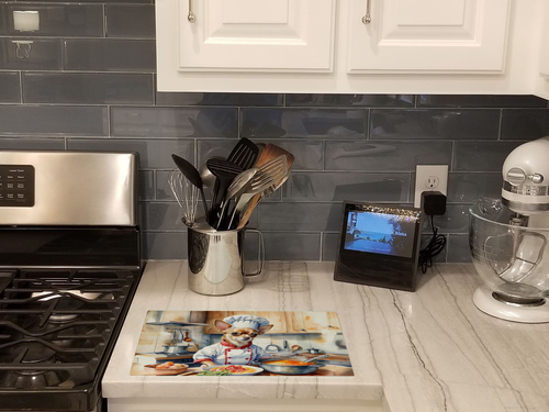 Chihuahua The Chef Glass Cutting Board