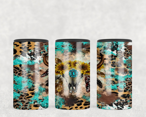 Western Bull skull  Steel can hugger - optional speaker