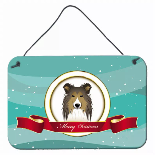 Merry Christmas Design with Dog Art Wall or Door Hanging Prints - S000213B001695P055784V000