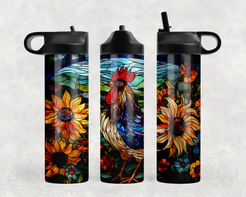 Stained Glass Rooster Keychain