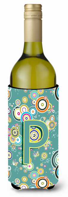 Monogram Letter Circle Circle Alphabet Wine Bottle Hugger - CJ2015-PLITERK