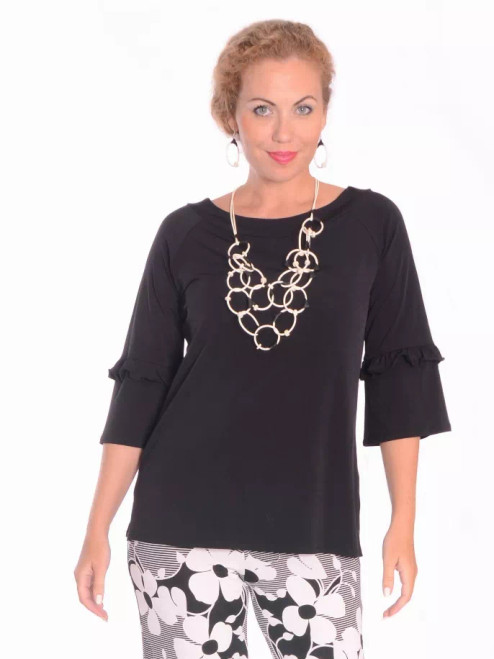 Ruffle 3/4 Sleeve Tunic Top - S001372B002006P000166V008