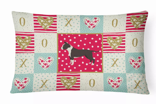 Dog Love Artwork Canvas Fabric Decorative Pillow - S000213B001695P018123V000