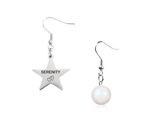 Serenity Mis-matched Earrings Made With Austrian Crystal Pearls - PinkBox3-8541