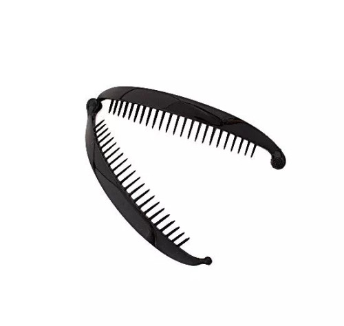 French Black Banana  Clip With Ball Closure - 9879-02