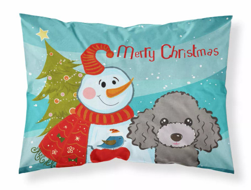 Snowman with Dog Fabric Standard Pillowcase - S000213B001695P057797V000