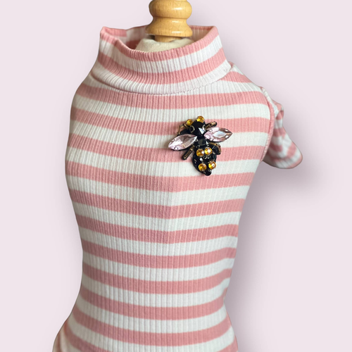 Dazzling Bee Stripe Turtleneck- Dog Sweater - b5a-bmbl-bee-swtr-xs173
