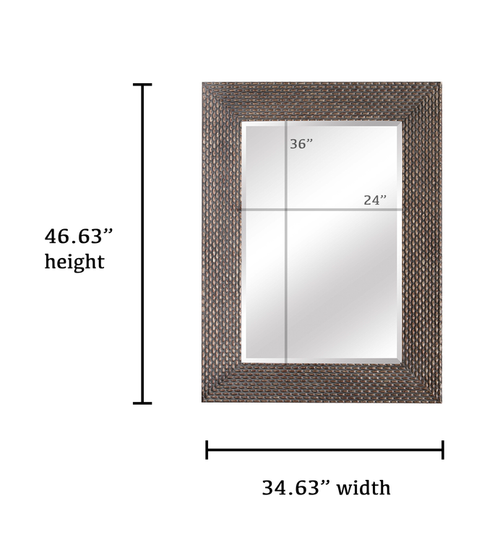 Terrace Weave Wood Frame Decorative Wall Mirror