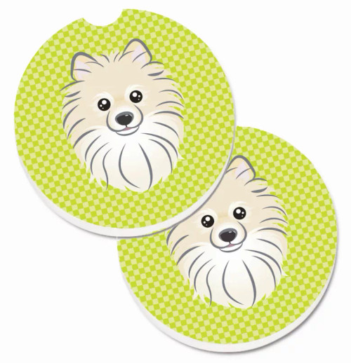 Dog Themed Checkered Cup Holder Car Coasters (Set of 2) - S000213B001695P076416V133