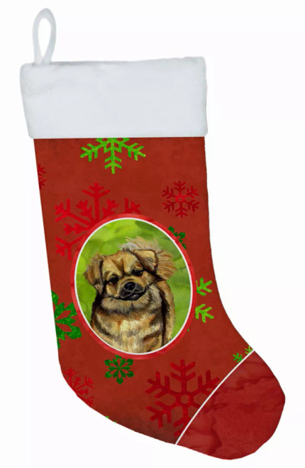 Dog and Christmas Snowflakes Christmas Stocking - S000213B001695P118008V040