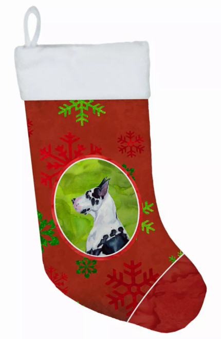 Dog and Christmas Snowflakes Christmas Stocking - S000213B001695P118008V018