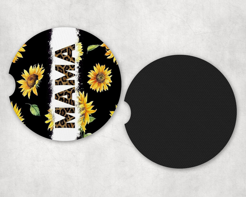 Sunflower mama|Car Coaster Set Sunflower mama|Car Coaster Set