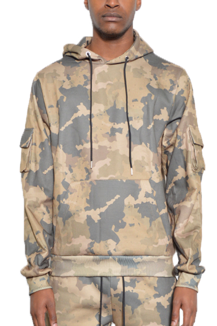 Camo Pullover Hoodie - WF101HOODIE-KHAKI-2X